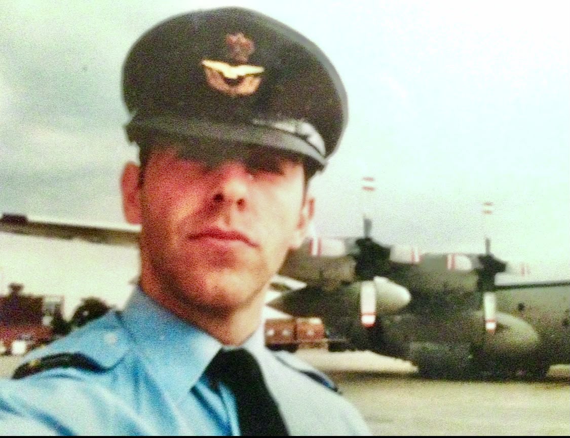 Richard Martinez as a young Royal Air Force officer on the flight line