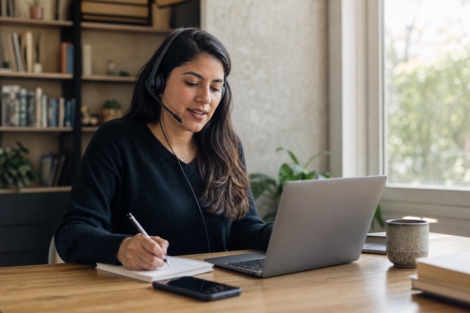 A remote professional calmly owning customer follow-up