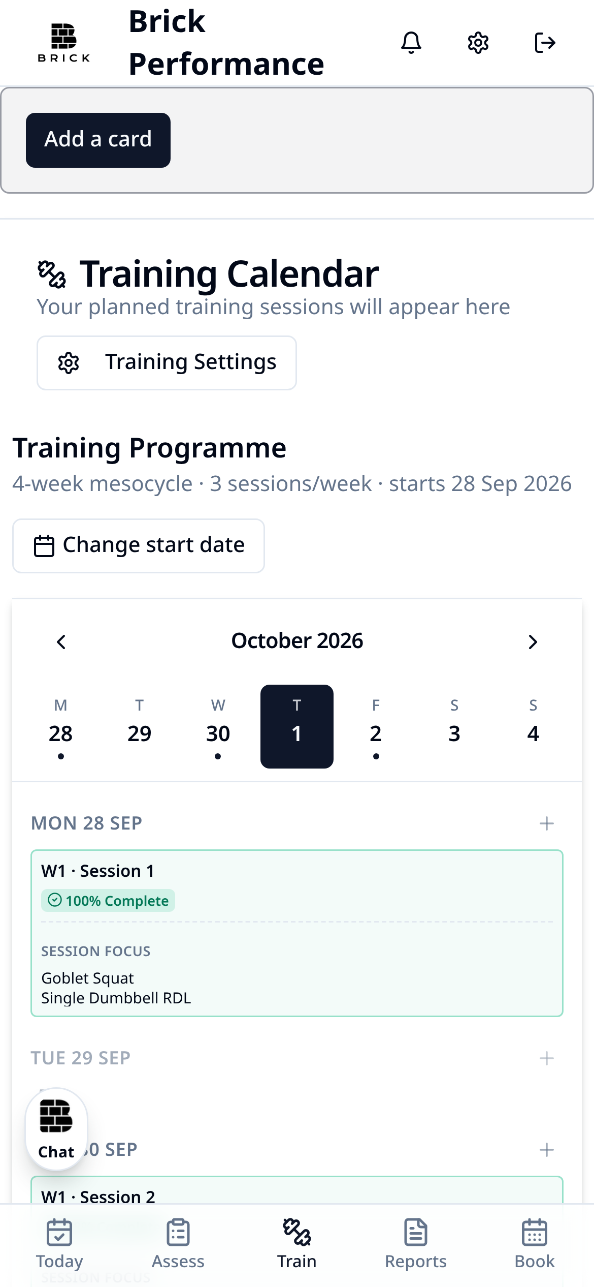 Your training calendar, planned for you