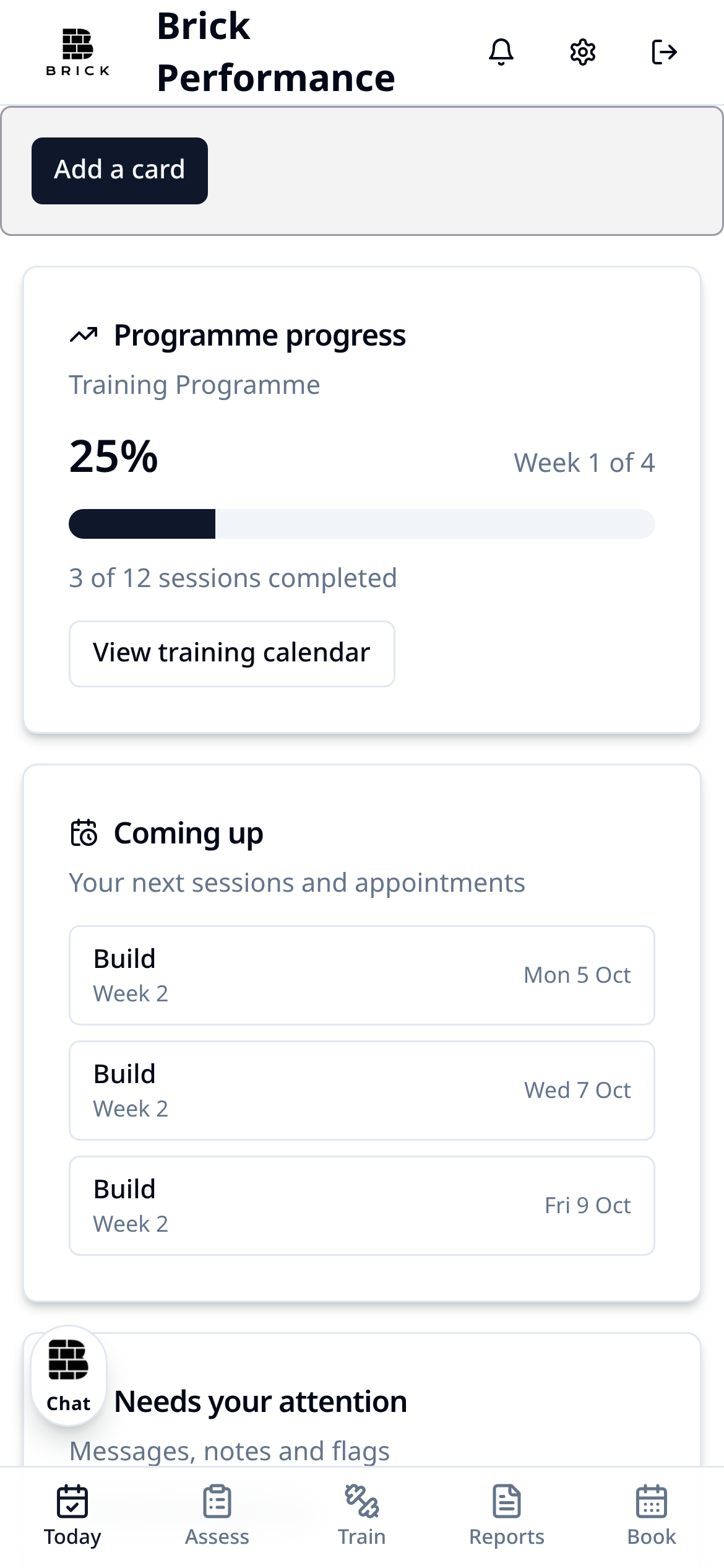 Today, your programme progress and what's coming up