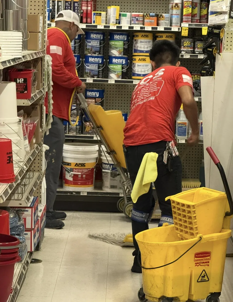 CCS team providing retail facility cleaning
