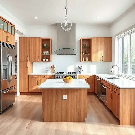 Freshly renovated kitchen in Everman, TX with white quartz countertops, stainless steel appliances, and warm wood cabinetry.