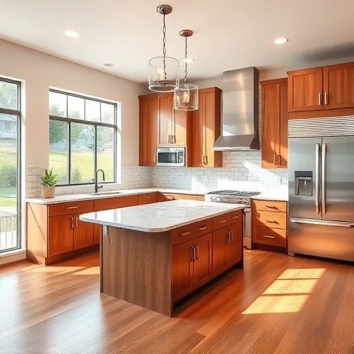 Renovated Kennedale TX kitchen with granite counters, spacious island, stainless appliances, warm wood cabinetry, and natural light
