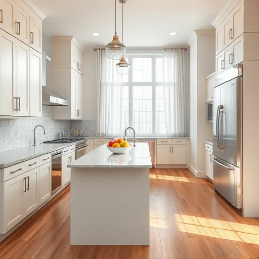 Finished kitchen remodel in Euless, TX featuring modern cabinets, granite countertops, and bright natural light.