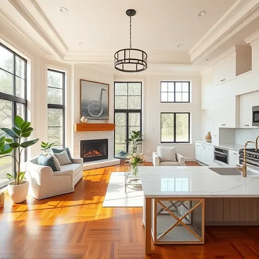 Spacious Fort Worth living room blends modern and traditional design, featuring elegant decor and natural light.
