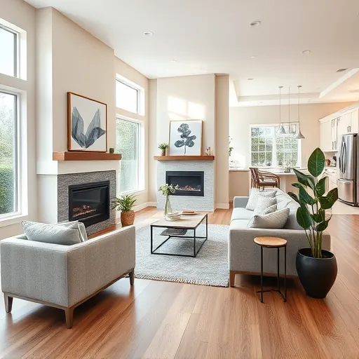 Elegant living room in Westworth Village TX featuring modern decor, hardwood floors, and bright natural light.