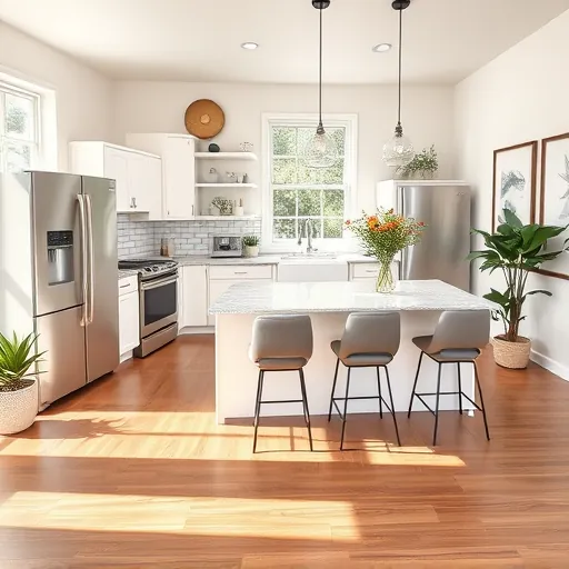 Modern kitchen remodel in Rendon, TX with stainless steel appliances, granite countertops, and inviting decor.