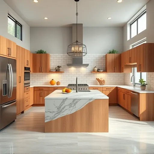 Renovated Rendon Texas kitchen with granite countertops stainless steel appliances custom cabinets island pendant lighting subway tile backsplash natural light organized pantry herbs and modern decor