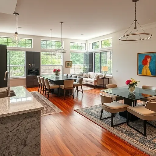 Modern Euless TX kitchen remodel featuring high-end appliances, sleek cabinetry, and bright open living space with natural light.