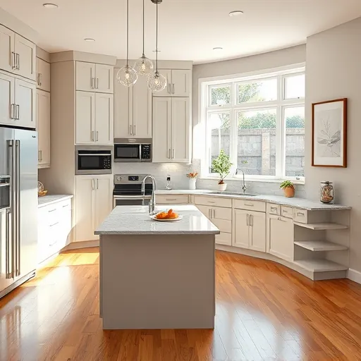 Renovated Azle TX kitchen with modern matte cabinetry stainless steel appliances quartz island pendant lighting hardwood floors natural light