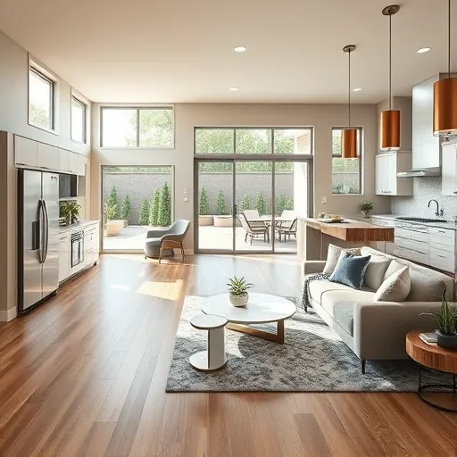 Aledo TX home remodeling featuring open-concept living space with modern decor and ample natural light.