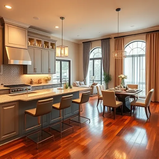 Modern kitchen remodel in Richland Hills TX with high-end appliances, granite countertops, and elegant decor elements.