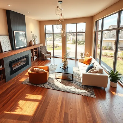 Beautifully remodeled living room in Lake Worth, TX featuring hardwood floors, modern windows, and elegant decor.