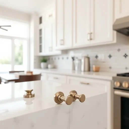 Freshly painted dark wood kitchen cabinets with modern hardware in a bright sunlit Fort Worth kitchen featuring marble countertops and decorative accents