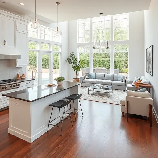 Stunning remodeled kitchen and living area in Edgecliff Village TX featuring modern design and natural light.