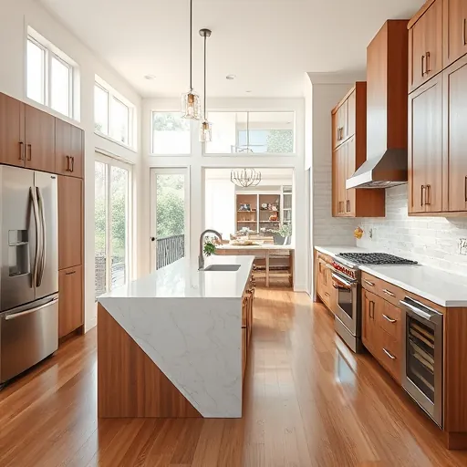 Beautifully remodeled kitchen in Roanoke TX with quartz countertops, stainless appliances, wood cabinetry, and abundant natural light.