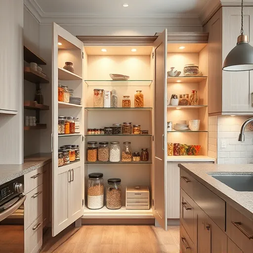 Completed sleek wooden kitchen cabinets with brushed nickel hardware in a modern Fort Worth kitchen with natural light