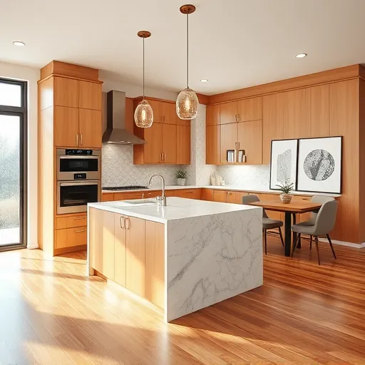 Freshly remodeled kitchen in Fort Worth, TX, featuring modern cabinetry, quartz island, and stainless steel appliances.