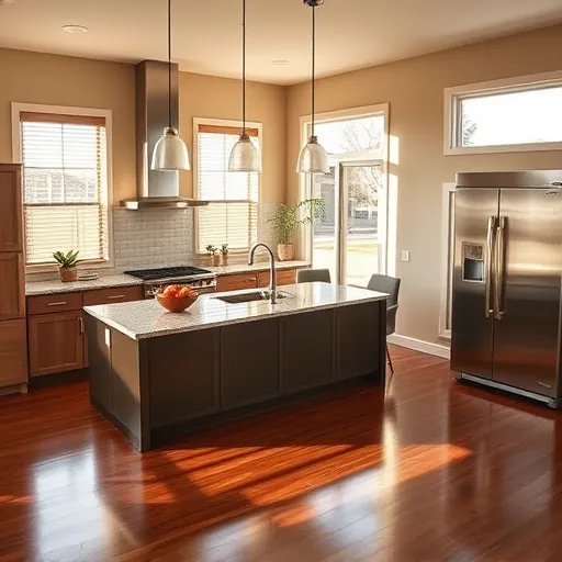 Modern remodeled kitchen in Weatherford TX with sleek cabinetry, spacious granite island, and natural light.