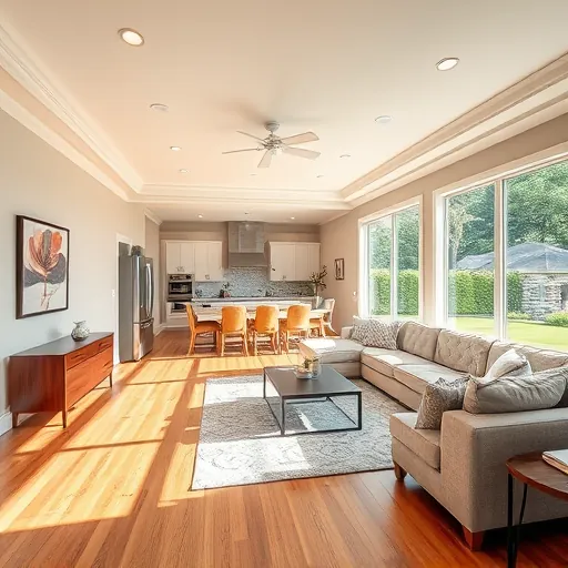 Home remodeling in Fort Worth TX showcasing elegant design and modern finishes in a spacious living area.