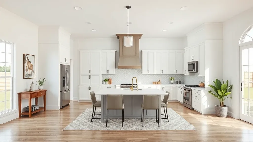 Home Remodeling in Saginaw, TX showcasing renovated kitchen and living area design.