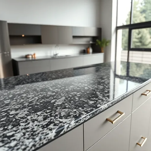 Meticulously installed light-colored quartz countertop in a modern Fort Worth kitchen with sleek cabinets stainless-steel sink and natural light