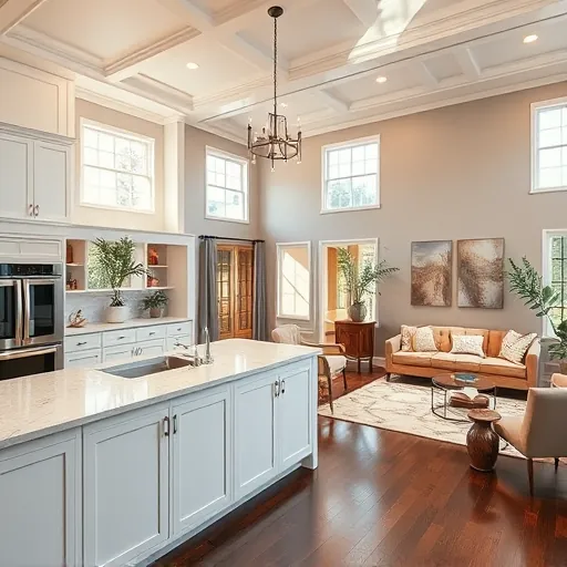 Modern Watauga TX home remodel featuring a sleek kitchen and elegant living area with natural light and greenery.