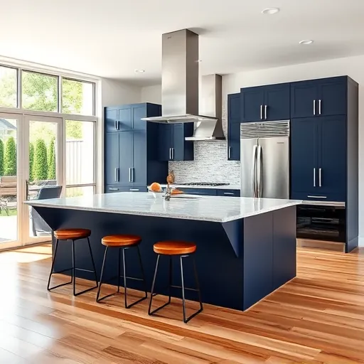 Recently remodeled kitchen in Fort Worth TX with quartz countertops, black fixtures, and stainless appliances in custom cabinetry.
