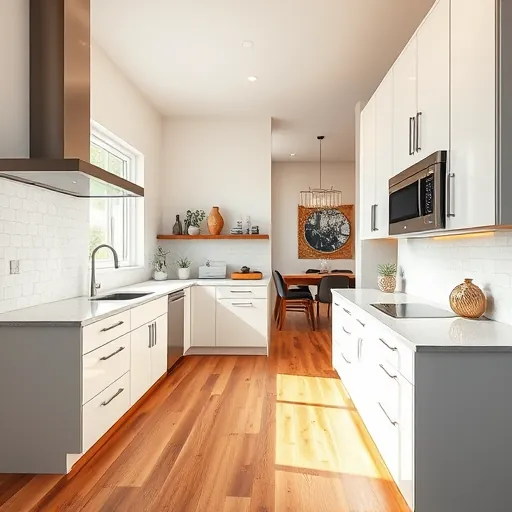 Renovated Arlington kitchen features quartz countertops, stainless steel appliances, custom cabinetry, and hardwood floors.