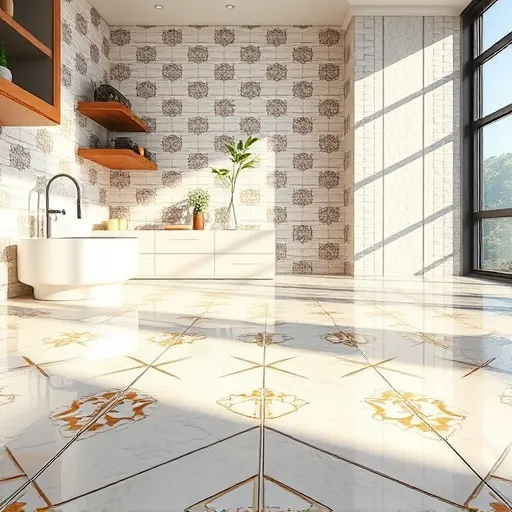 Recently installed polished marble herringbone backsplash in a modern Fort Worth TX kitchen with stainless steel appliances