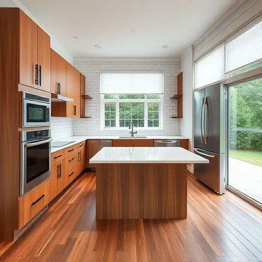 Recently remodeled kitchen in Fort Worth with navy cabinetry, quartz countertops, herringbone backsplash, and natural light.