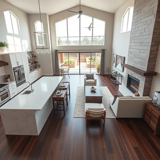 Home remodeling in Grapevine, TX with modern elegance, open layout, stylish kitchen, cozy living room, and outdoor views.