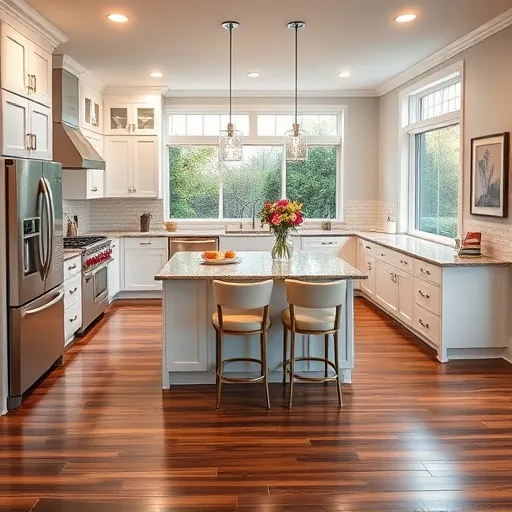 Modern kitchen remodel in Watauga TX features sleek stainless appliances, elegant granite, custom cabinetry, and abundant natural light.