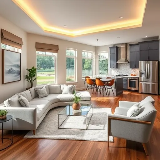 Modern living room in Everman, TX, featuring sleek furnishings, natural light, and elegant decor elements.