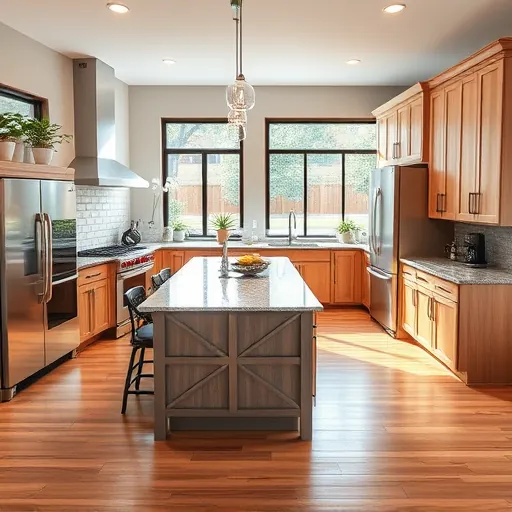Beautiful Highland Village kitchen remodel with granite countertops stainless appliances custom wood cabinets and natural light