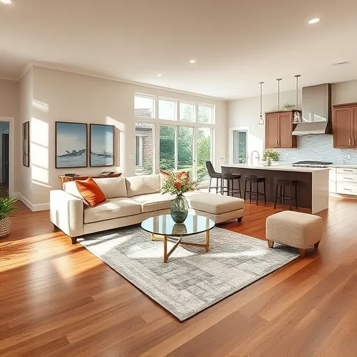 Beautifully remodeled living space in Haslet TX, featuring modern hardwood floors, elegant furnishings, and natural light.