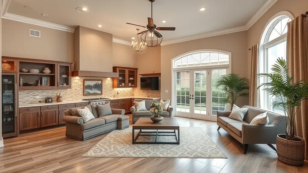 Home Remodeling in Roanoke, TX showcasing beautiful kitchen and living room renovations.