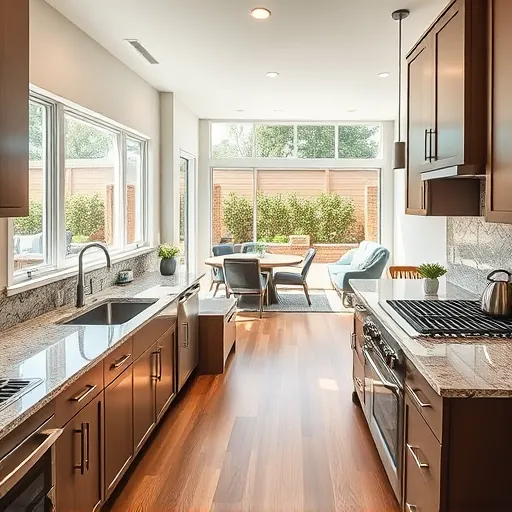 Modern kitchen remodel in North Richland Hills TX with stainless steel appliances, granite countertops, and custom cabinetry.