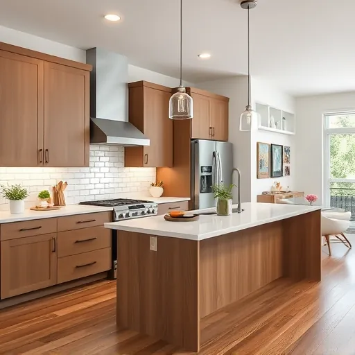 Recently remodeled modern kitchen in Colleyville TX with sleek cabinetry, stainless steel appliances, quartz island, and natural light