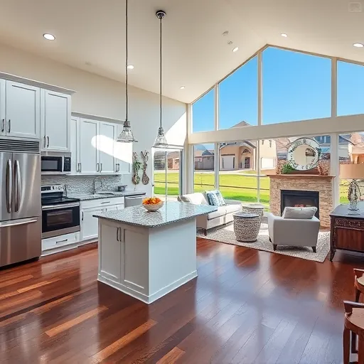 Completed home remodel in Burleson TX featuring modern kitchen and cozy living room with elegant decor and natural light.
