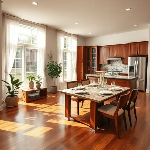 Elegant Argyle TX kitchen remodel with granite countertops, stainless appliances, open dining space, and natural light.