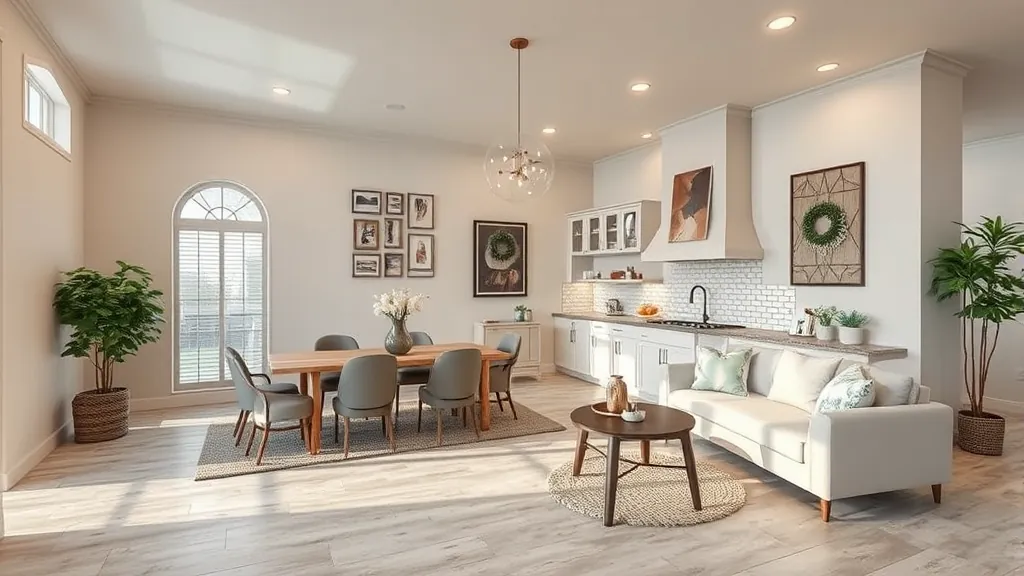 Home Remodeling in Blue Mound, TX with a modern kitchen and stylish living area.