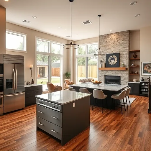 Completed home remodel in Argyle TX features modern design with an open layout, elegant kitchen, and cozy living area.