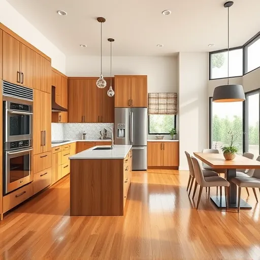 Completed kitchen remodel in Lake Worth TX with modern cabinetry, quartz countertops, and stainless steel appliances.