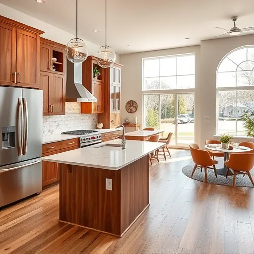 Recently remodeled kitchen in Haltom City TX features quartz countertops, modern appliances, warm wood cabinetry, and bright natural light.