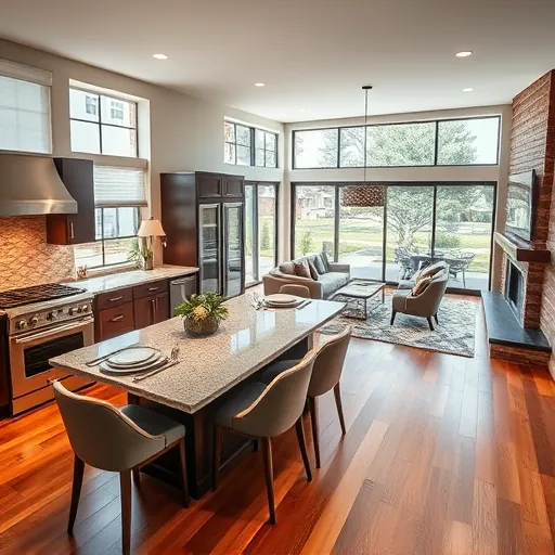 Modern kitchen in Westworth Village with sleek cabinetry, high-end appliances, granite island, and stylish decor.