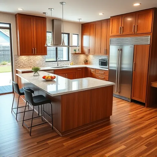 Stunning completed kitchen remodel in Fort Worth featuring quartz countertops, custom cabinetry, and natural light.