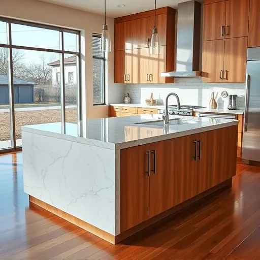 Modern upscale Fort Worth kitchen with custom matte cabinetry, organized pantry, polished quartz counters, stainless steel appliances