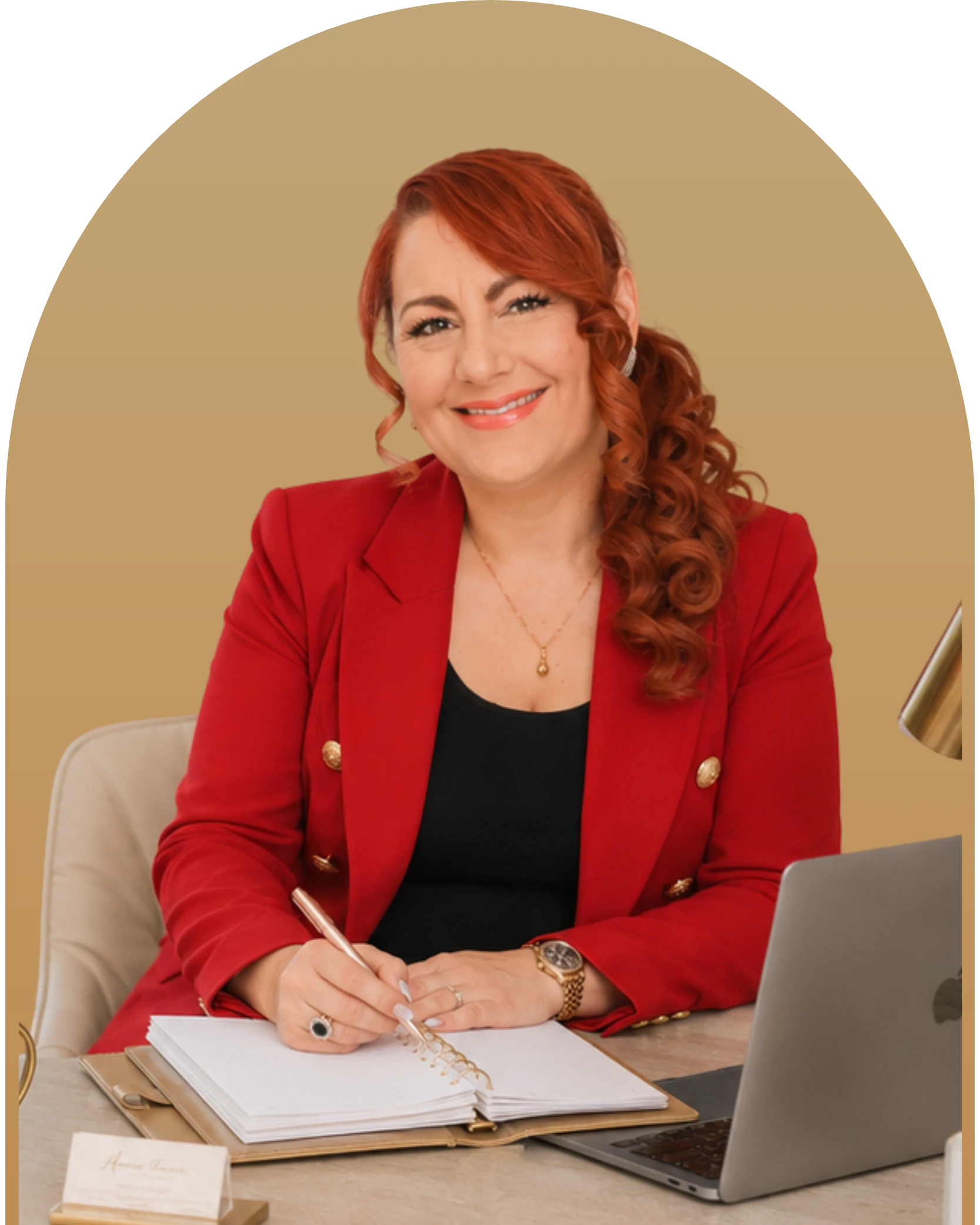 Suzi Mosley-Payne wearing a red blazer.