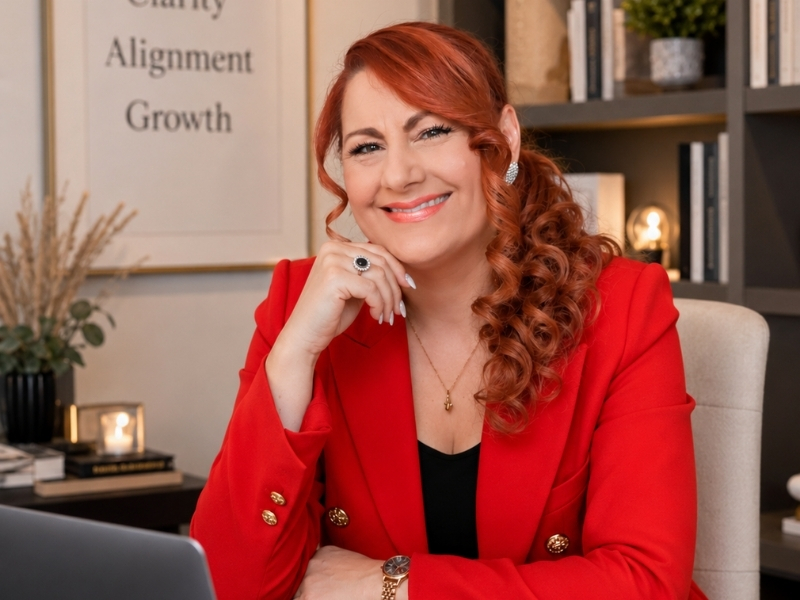 Suzi Mosley-Payne wearing a red blazer.